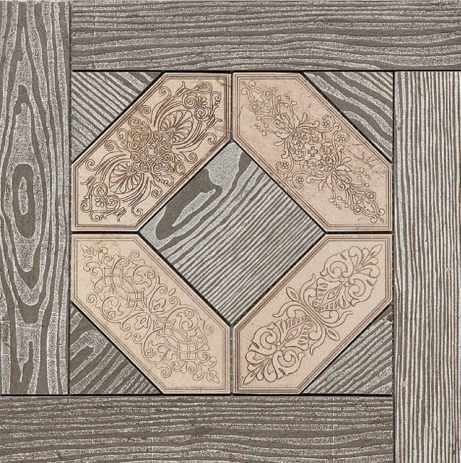 Плитка (33x33) Quadrotta1D330 GF-biancoTR-seppia